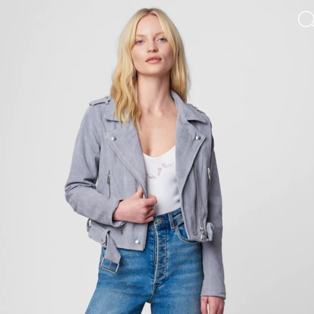 Blank NYC gray suede Moto jacket